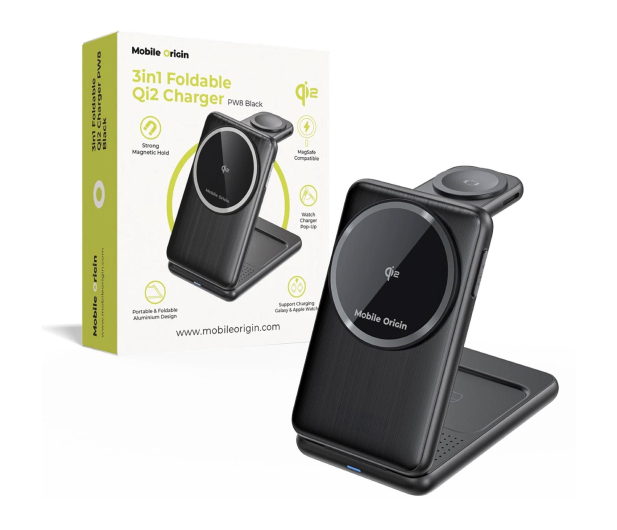 Mobile Origin 3in1 Foldable Qi2 Charger PW8 black MO-FCH-PW8-BLK - 1363052 - zdjęcie 5